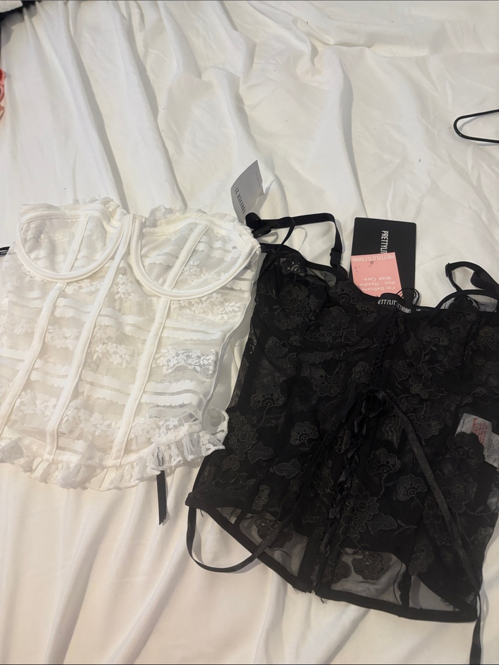 Black & White Lace Bustier Duo